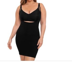 Shapermint Essentials Women's Open Bust Shaper Slip Dress 73007 - Black